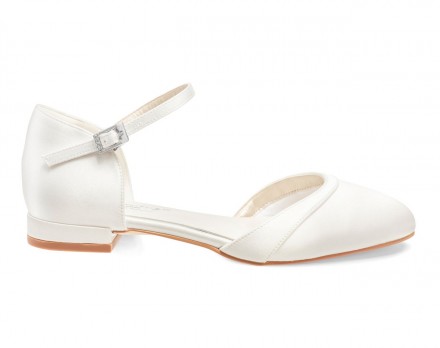 Lisa- scarpe sposa basse collezione 2021 online avorio tacco 1,7 cm