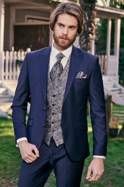 Vestito sposo scontato colore blu scuro nuova collezione 2021