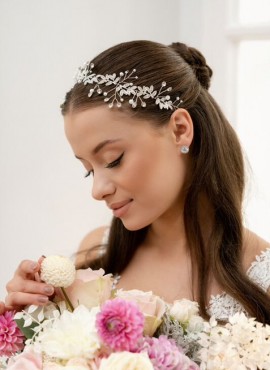 Cerchietto sposa acconciatura capelli HB6347