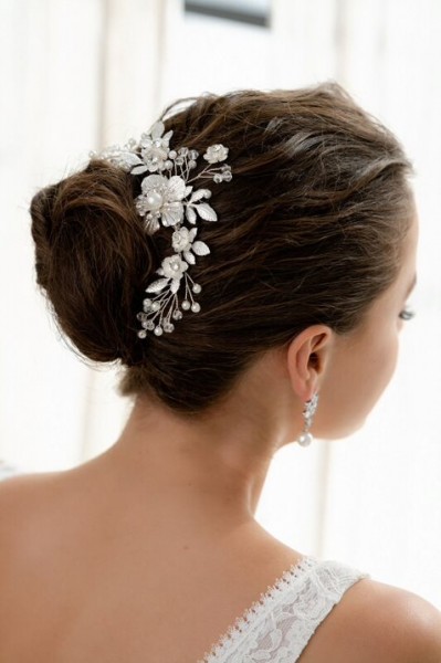 Fermaglio decorazione capelli sposa perline scintillanti HC6247