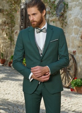 Abito da cerimonia uomo completo elegante verde