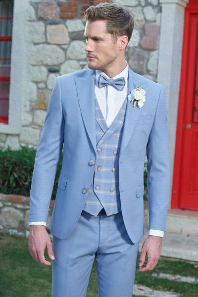 Completo elegante cerimonia matrimonio celeste