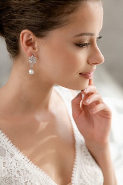 Orecchini di perle pendenti sposa elegante ER4153