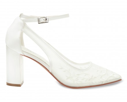 Scarpe sposa modello Tamara tacco comodo a cubo