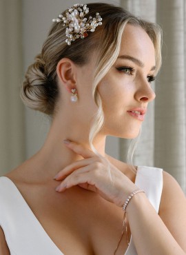 Bracciale sposa oro rosa di alta qualità anallergico modello BR006RG