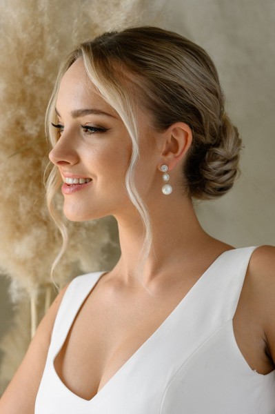 Orecchini sposa di perle avorio collezione 2023 modello ER168