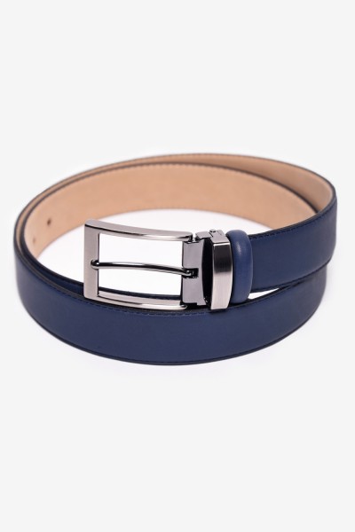 cintura uomo classica colore blu vera pelle