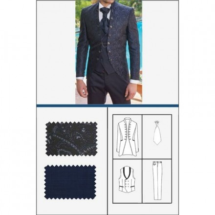 Vestito da sposo stile barocco damascato