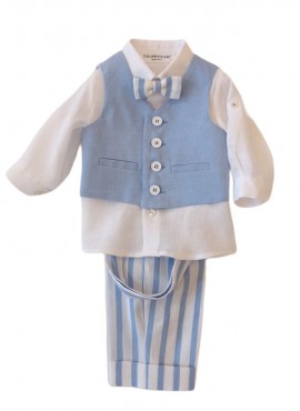 Completo bambino battesimo firmato Colori Chiari MADE IN ITALY