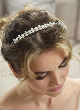 Tiara sposa di perle intrecciate