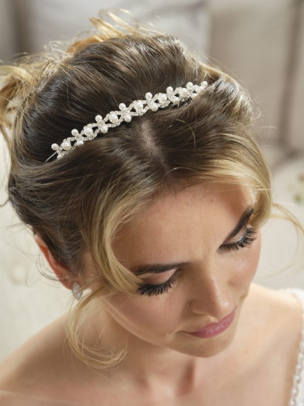 Tiara sposa di perle intrecciate