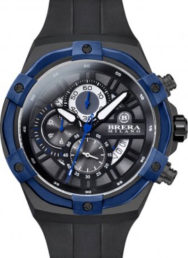 Orologio crono Brera Supersportivo evo black ghiera blu