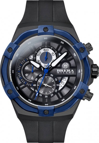 Orologio crono Brera Supersportivo evo black ghiera blu