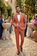 abito elegante color salmone particolare