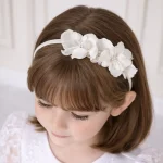 cerchietto battesimale fiorellini