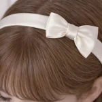 fascia battesimo bimba avorio con fiocco