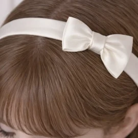 fascia battesimo bimba avorio con fiocco