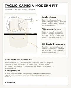 spiegazione camicia modern fit