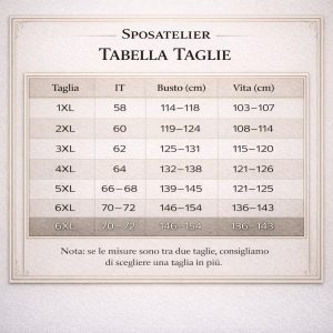tabella taglie oversize