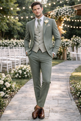 abito da sposo verde salvia