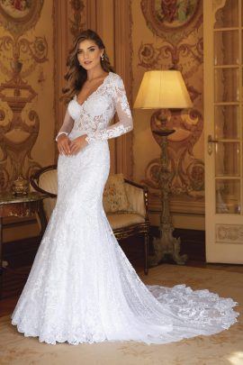 abito da sposa taglio a sirena in pizzo