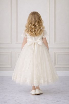 abito battesimo bimba con fiocco grande dietro