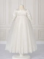 chiusura zip abito battesimo gonna tulle