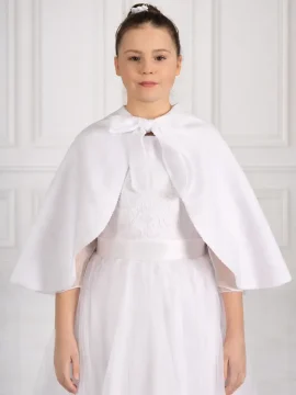 Mantellina Bianca Bambina per Comunione e Cerimonia