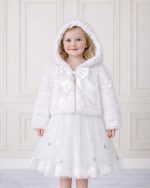 Pelliccia bambina elegante con cappuccio