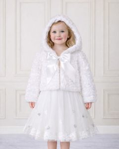 Pelliccia bambina elegante con cappuccio