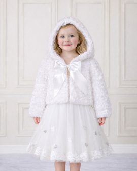 Pelliccia bambina elegante con cappuccio