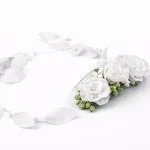 fermaglio Rose Bianche e Foglie Pendenti comunione