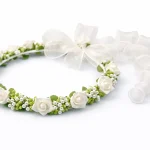 ghirlanda comunione damigella bambina perle e fiori