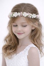 Coroncina fiori delicata, ghirlanda rosa e bianca