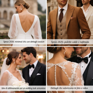 Tendenze abiti da sposa 2026 minimal con dettaglio elegante