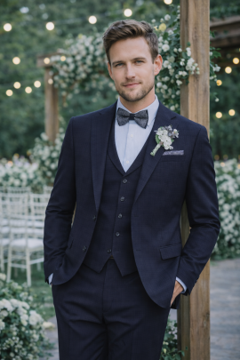 vestito sposo moderno con gilet coordinato