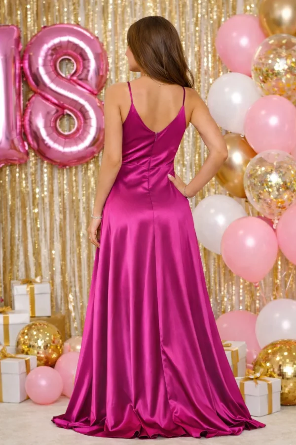 abito lungo 18 anni fucsia schiena scoperta retro