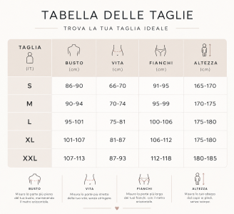 tabella taglie cerimionia