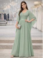 abito cerimonia color latte e menta verde