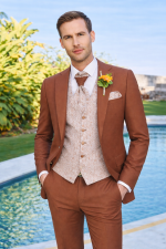 abito da sposo particolare color rame elegante