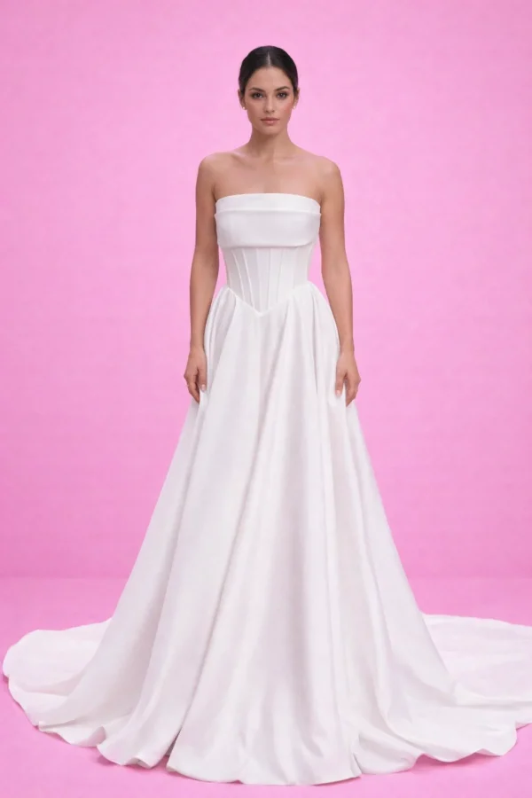 abito sposa in raso particolare