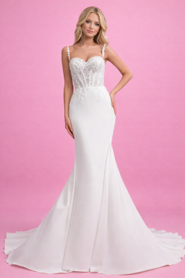 abito da sposa sirena con corpetto in pizzo