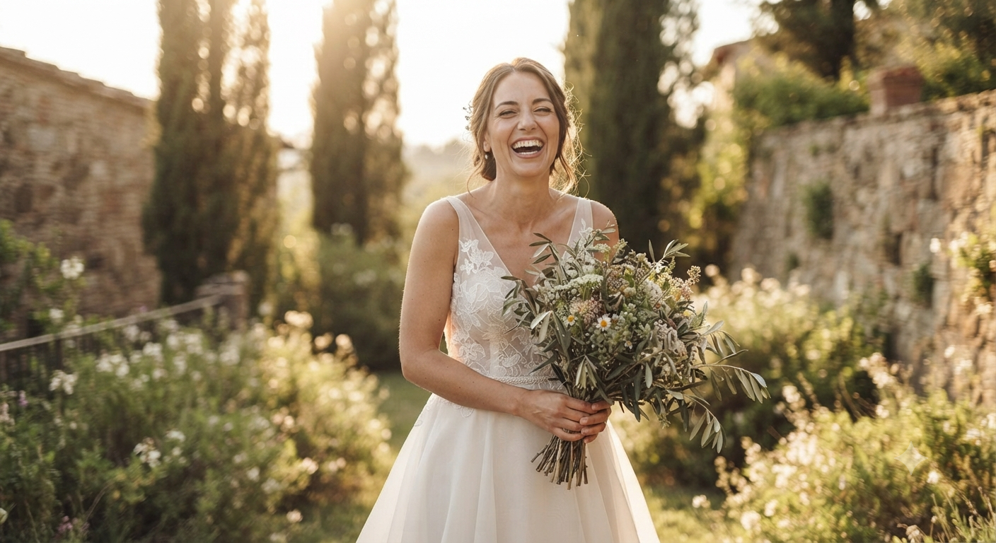 sposa contenta