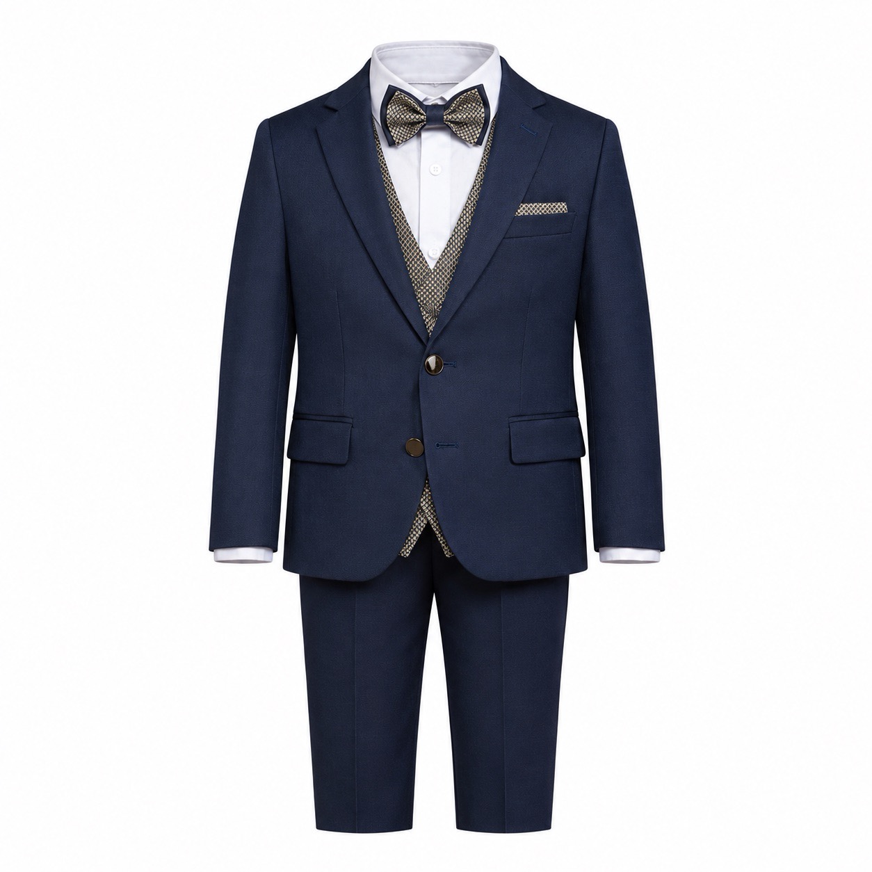 abiti-abbinati-papa-figlio-blu.webp Abito cerimonia bambino blu con gilet e papillon elegante