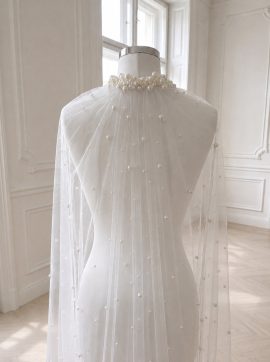 Pettine gioiello decorato con perle del velo da sposa GW-VL015