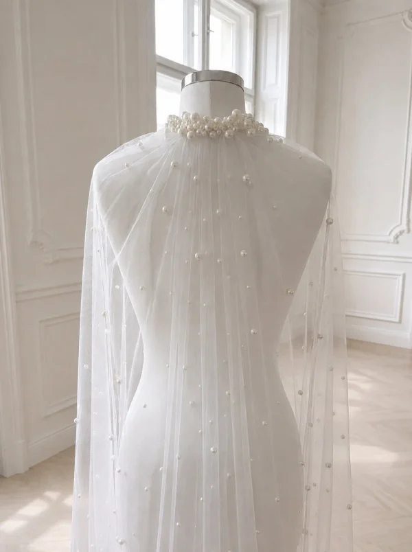 Pettine gioiello decorato con perle del velo da sposa GW-VL015