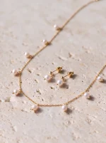 Dettaglio delle perle coltivate d'acqua dolce del set NS1006