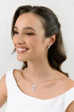 Set gioielli sposa NS00369 con collana e orecchini in zirconi