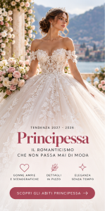 Abito da sposa principessa 2027–2028 con gonna ampia, pizzo romantico e corpetto ricamato