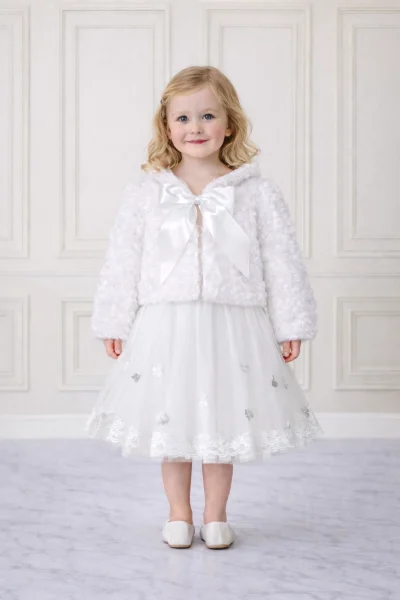 pelliccia bambina cerimonia invernale